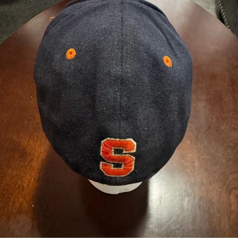 Mens Syracuse Orange Top of the World Navy Embroidered Memory Fitted Hat OSFA